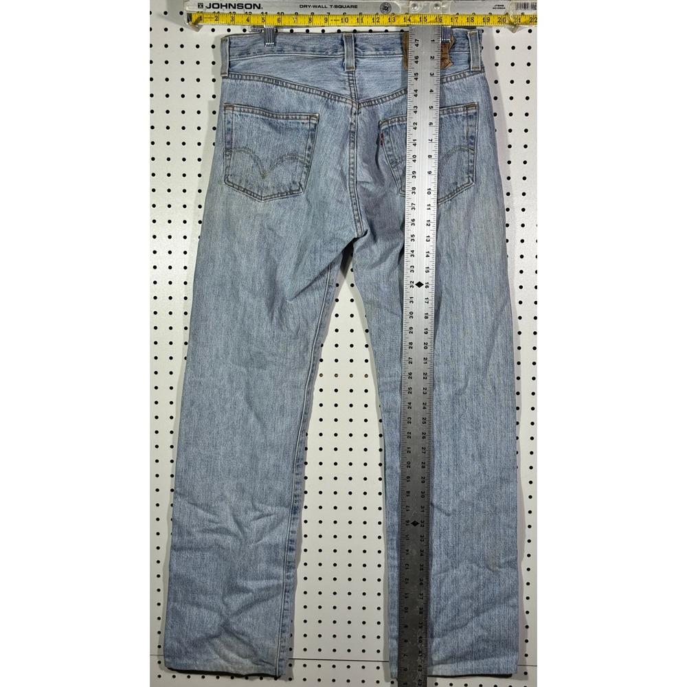Levis 501 Original Fit Light Wash Straight Leg Jeans Mens 32x36 Blue Denim - Picture 4 of 5